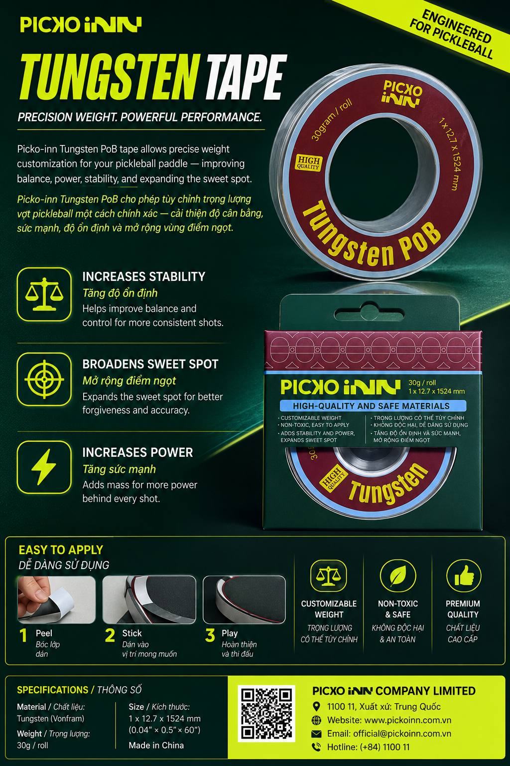 PICKO-INN Tungsten PoB Tape